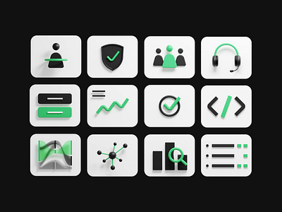 NetSpring / Set of 3D icons 3d 3d icon 3d illustration 3d modelling black fireart icon illustration intelligence logo modelling render set tech technology ui uiux ux web website