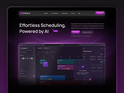 AI-powered Scheduling App Landing Page ai ai powered artificial intelligence calendar exploration landing page schedule scheduling website