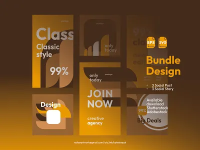 Social Media Kit | Bundle Template Classic artist brown byhelowpal design designer digital art flyer illustration instagram layout leaflet logo mnaufalmor naufal milan okto rizki post poster shutterstock social media template socmed