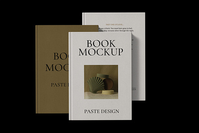 Hard Cover Book Mockups On Black Background Top View stationery mockups