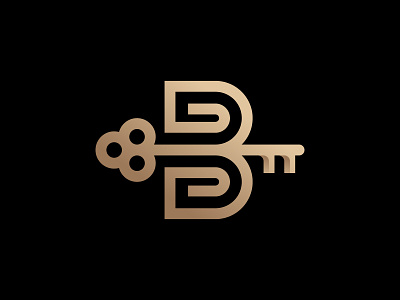 Luxury B Key Logo apartment b branding building construction design graphic design home hotel house illustration key keyhole letter b logo logos property real estate