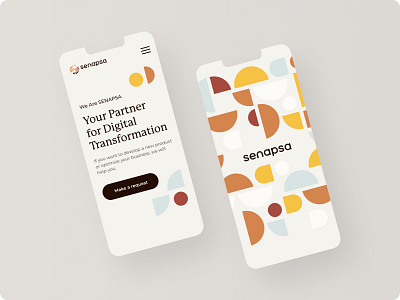 Senapsa website mobile 60s color design flat mobile ui