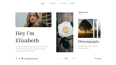 Minimalistic Photography Portfolio landignpae ui ux