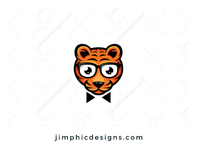 Nerdy Tiger Logo branding educate geeky graphic design learn logo logo design nerdy smart tiger