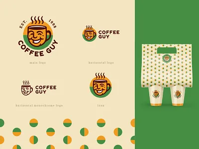 Coffee Guy logo branding coffee design guy icon illustration logo logodesign logotype mascot vector