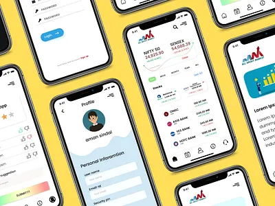 Stock Market - App Design app design branding mobile design ui