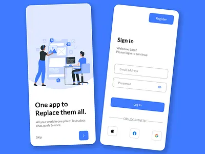 Registration and Sign in Screen app design mobile app mobile app ui design registration screen sign in sign up ui ui ux ui design user interface uxdesign