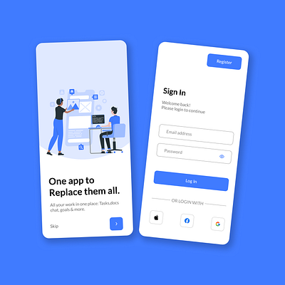 Registration and Sign in Screen app design mobile app mobile app ui design registration screen sign in sign up ui ui ux ui design user interface uxdesign