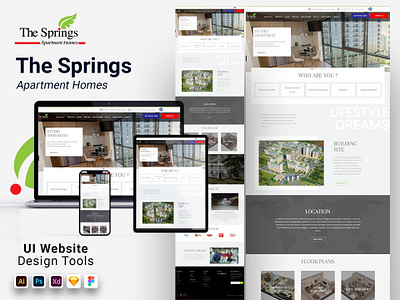 The Springs Apartment Homes 3d branding graphic design logo motion graphics ui