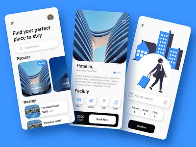 Hotel Booking App app design booking app hotel app hotel booking app mobile app design ui ui ux ui design user interface ux uxdesign