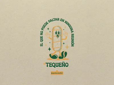 Tequeño character flat design food illustration retro vector venezuela vintage