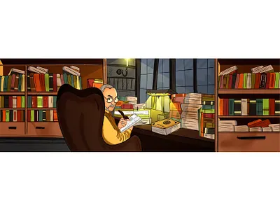 An old Book Store book comic book creative graphic design hand drawn illustration liabrary motion graphics old book store procreate sketching ui vector