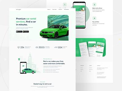 Rent a Car Web UI illustration landing page mobile apps new rental car saad khan saadkhanuiux ui ux web web design web ui