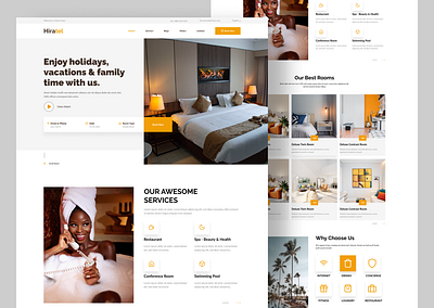 Hotel Book Web Site Design agency branding concept design elegant flat graphic design home page hotel landing page modern productdesign resort room booking type ui ux web web design website