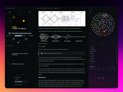 What's Your Note-taking Setup like? apps bear charts dark mode data evernote gradients graphs information knowledge minimal notes obsidian podcasts sleek smart theme visualisation wall zettelkasten