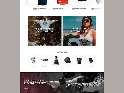 ODIN site. ecommerce homepage web design website