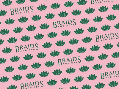 Braids & Spa Pattern brand branding design graphic icon logo lotus mikemerrilldesign pattern spa type typography wordmark