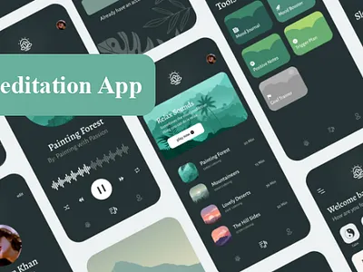 Meditation iOS App UI Kit app design ios ios16 kit mockplus prototype template ui ux