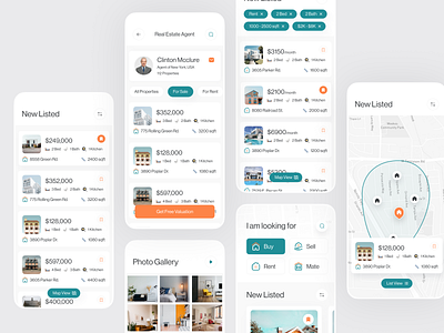 Property Finder App 1.1 agent airbnb app broker building clean design finder home housing listing map mobile app property property finder real estate realtor rent ui uidesign