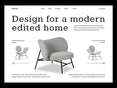 Furniture Website Design bedroom chair clean design ecommerce exterior furnish furniture home homedecor homepage interior landing page minimalist modern sofa ui ux web design website