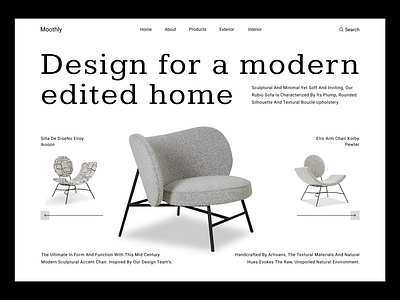 Furniture Website Design bedroom chair clean design ecommerce exterior furnish furniture home homedecor homepage interior landing page minimalist modern sofa ui ux web design website