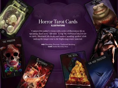 Horror Tarot Cards halloween illustration photoshop tarot tarot cards