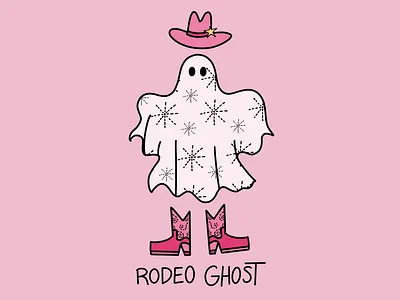 Rodeo Ghost boo cowboy cowboy boots cowboy hat cowgirl design ghost graphic design halloween haunted howdy illustration lettering nashville saloon scary spooky texas wild west
