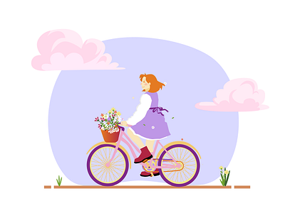 Here comes Spring 2d illustration character design digital art digital illustration flat illustration flowers graphic design illustration spring spring time vector vector art vector illustration