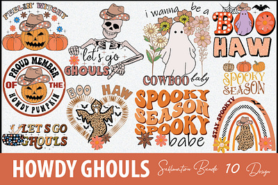 Howdy Ghouls Sublimation Bundle 3d animation branding bundle design ghouls graphic design halloween howdy howdy ghouls sublimation bundle illustration logo ui woman