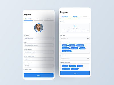 Register Page for Mobile Apps clean ui design ui uiux ux