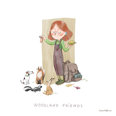 Woodland friends branding children book illustration design digital illustration illustration illustrations kids art kids illustration logo