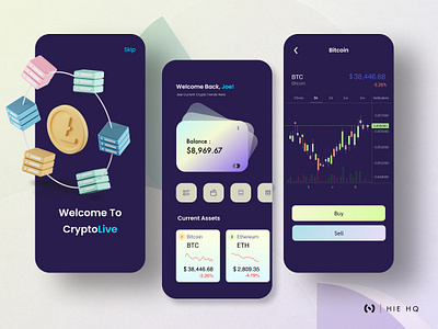 CryptoLive - A crypto trading platform app bitcoin branding crypto cryptotrading design finance fintech illustration interaction design logo market money product design stock trading ui ui design ux