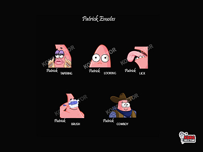 Patrick Twitch Emotes cartoon design emoji emote emotes illustration patrick twitch twitchemote twitchemotes