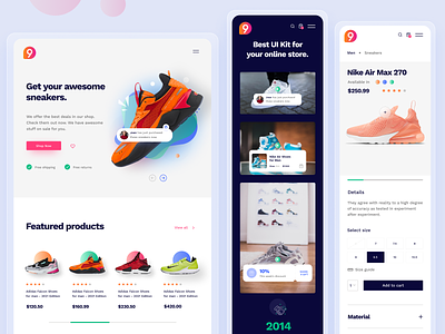 Sneakers e-commerce App & Website app clean creative design ecommerce fashion minimal mobileapp productdesign shoes shop shopping sneakers typography ui ux website