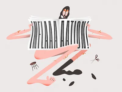 BREAKIN NEWS! INFLA(C)TION! adobe photoshop balaclava branding character design crisis editorial funny illustration inflation kids illustration mask news