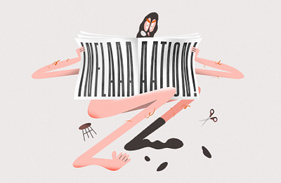 BREAKIN NEWS! INFLA(C)TION! adobe photoshop balaclava branding character design crisis editorial funny illustration inflation kids illustration mask news