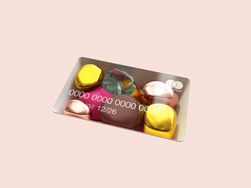 Candypay 3d 3d card animation balls candycard cinema 4d colourful credit card dynamic dynamics loop pay turning