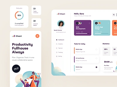 Chaart Productivity UIUX design interface product service startup ui ux web website