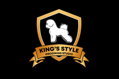 King's Style adobe illustrator art bichon branding design dog dog logo graphicdesign grooming illustration king logo studio style ui ux vector