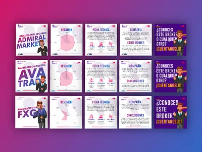 Social media carrousel - Comparador de broker broker carrousel graphic design illustration instagram social media trader