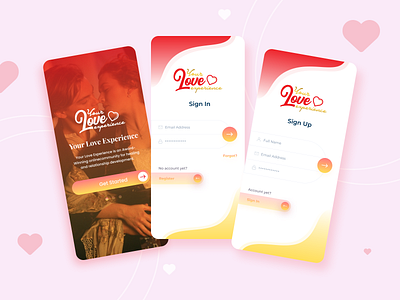 Love Experience Mobile App app branding clean concept dashboard dating design figma interface love mobile tinder ui uiux ux xd