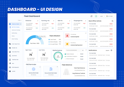 Fleet Dashboard - UI Design💫🤞 dashboard fleet fleet management truck dashboard