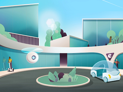 Future Office airport airport background airport illustration background art building building illustration drone drone illustration electric car future future background future building future illustration future office futuristic illustration jagthund office office background silicon valley