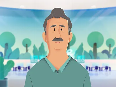 Office Character character character design computer desk desk elder character elderly friendly future future office grandfather illustration moustache moustache character office office character office guy office illustration office man old character old man