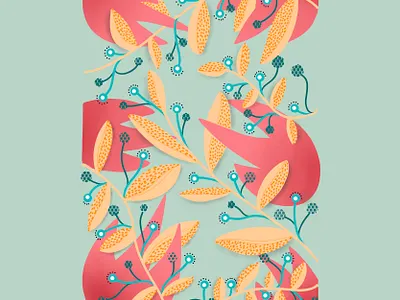 Colorful flowers design draw illustration procreate