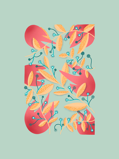 Colorful flowers design draw illustration procreate