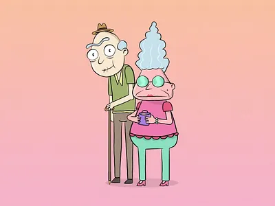 Elderly Couple animation cartoon cartoon animation cartoon character character character animation character design elderly grandfather grandmom grandmother grandparents illustration old old man old people old woman older older couple