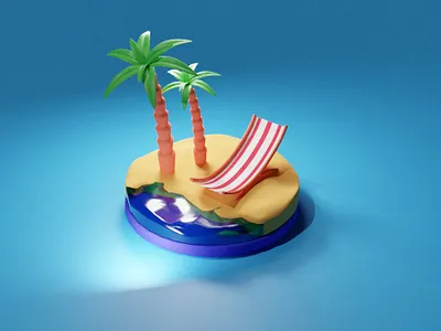 Beach 3d 3dblender 3drender beach3d beachmodeling blender modeling3d render renderbeach