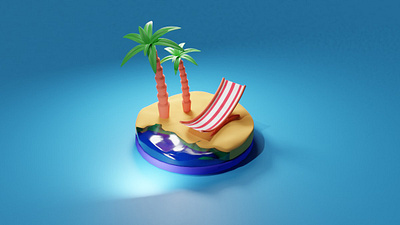 Beach 3d 3dblender 3drender beach3d beachmodeling blender modeling3d render renderbeach