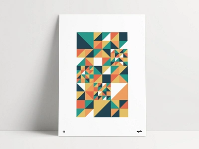 Geometric Tiles Poster abstract abstract art agrib colorful diagonal geometric geometric art geometric artist geometric design geometric poster geometric print geometrical poster poster design print squares tile tiled tiles wall art